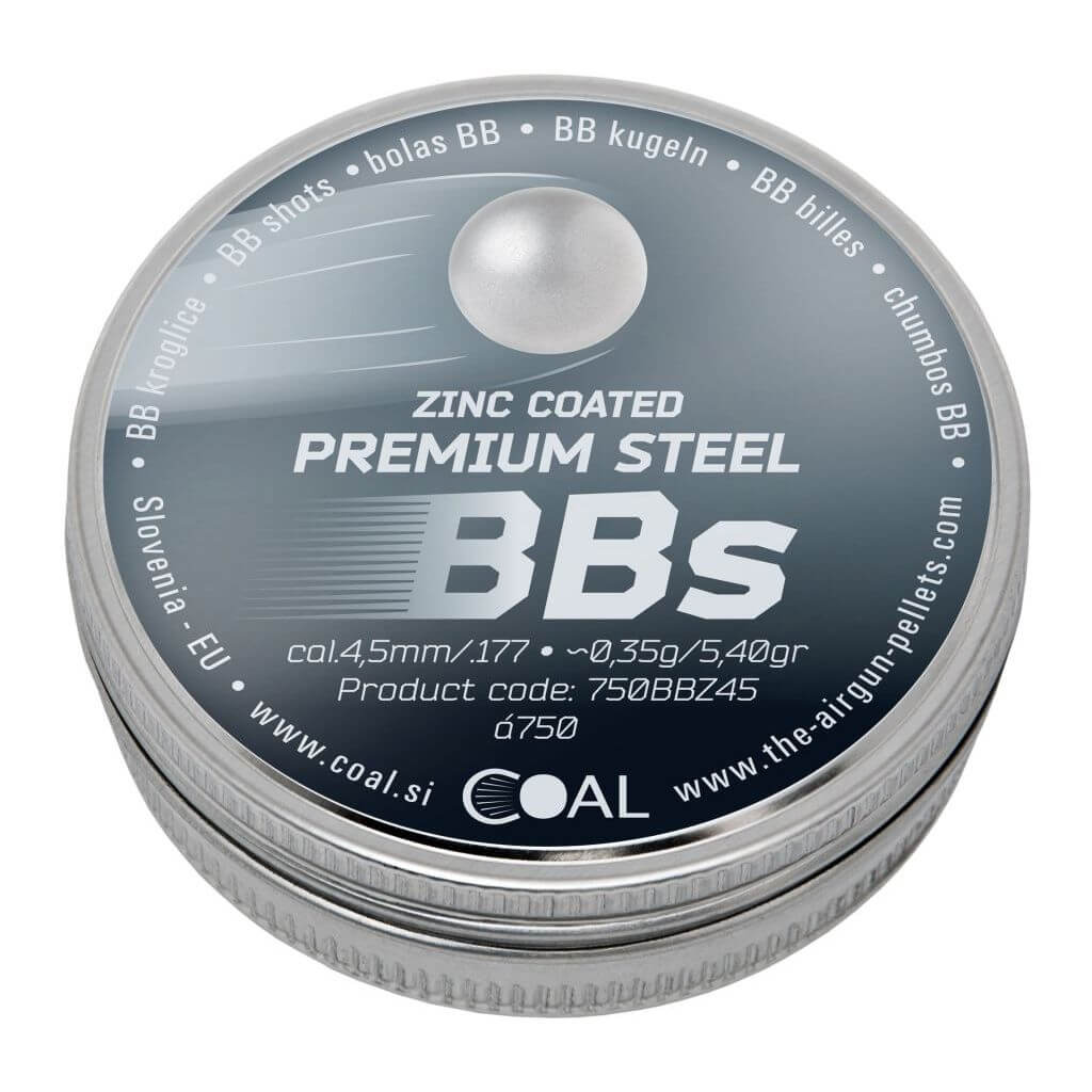 COAL Premium Zink stålhagl, 750 stk, 4,5 mm (.177) kr. 49,00,-