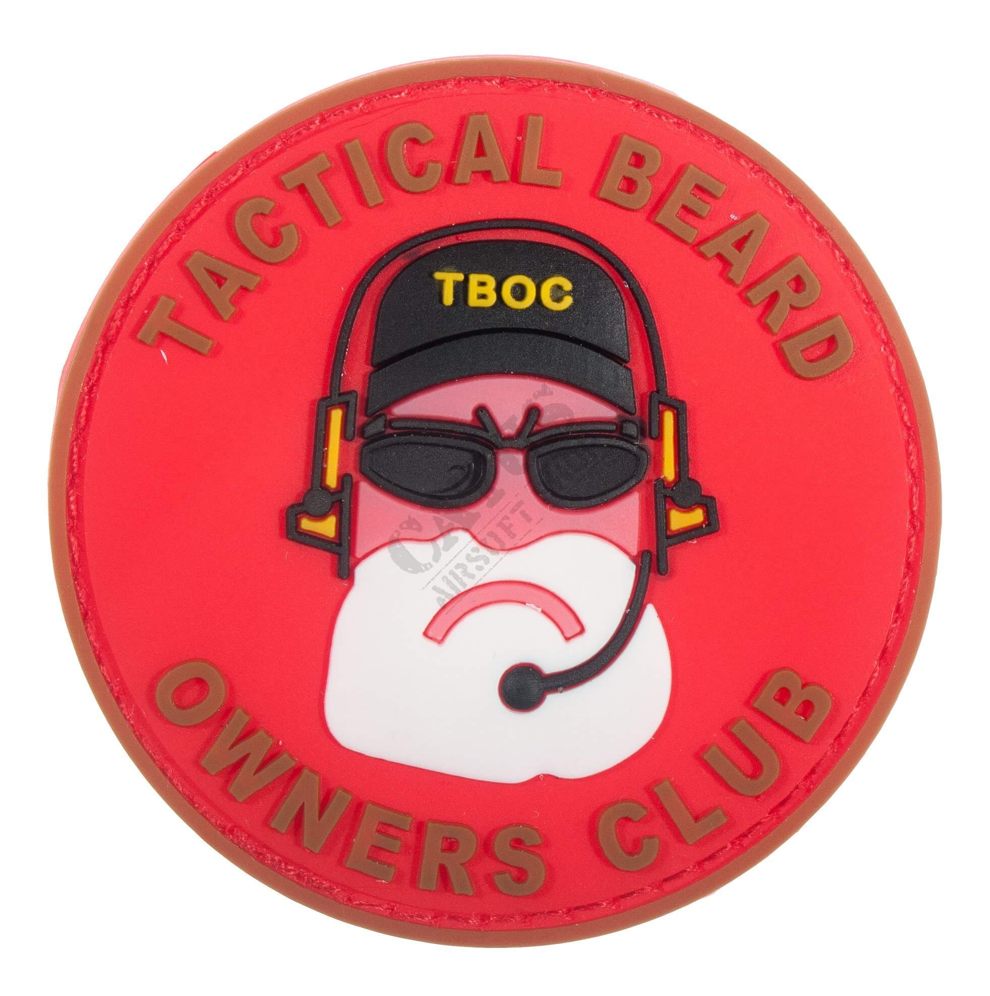 Se DA Tactical Beard Owners Club Patch Rød/Brun hos Handelshuset Aulum