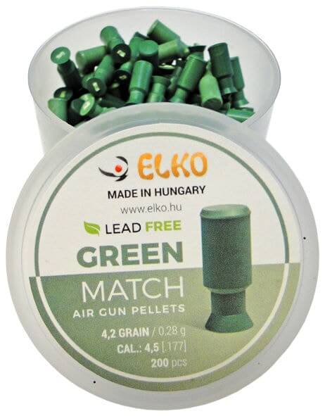 Elko Green Match Blyfri Hagl, 200 stk, 4,5 mm (.177) kr. 69,00,-