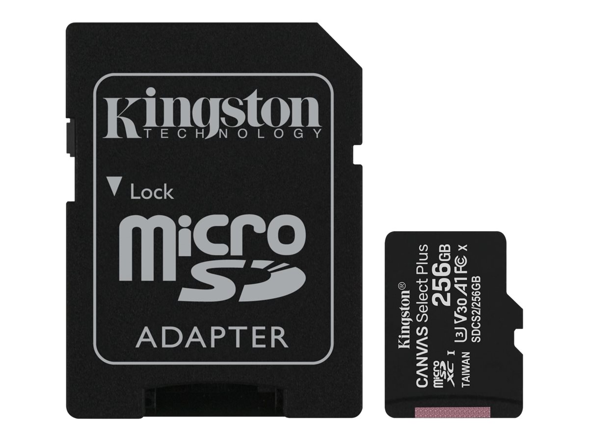 Se Kingston Canvas Select Plus Micro SD, 256 GB hos Handelshuset Aulum