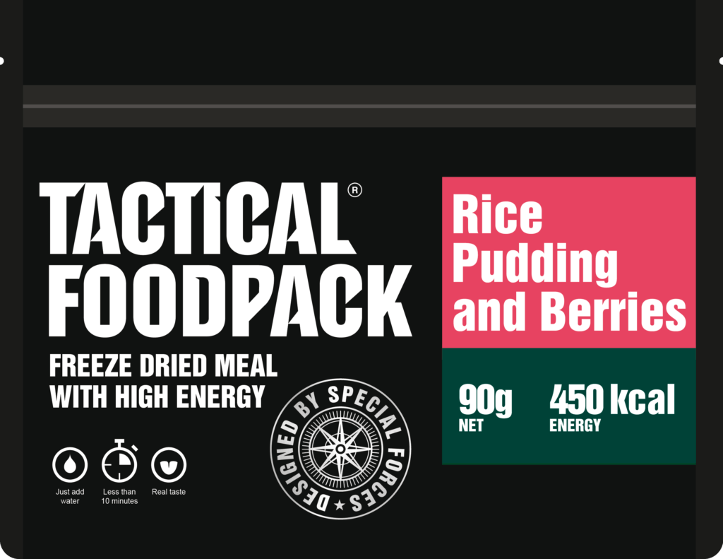 Se Tactical Foodpack Risbudding med Bær - 90g hos Handelshuset Aulum