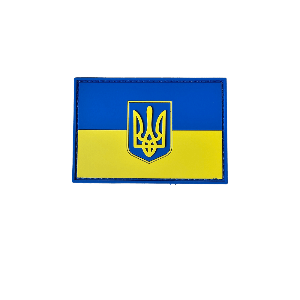 HH 3D PVC Patch Ukrainsk Flag med Vbenskjold