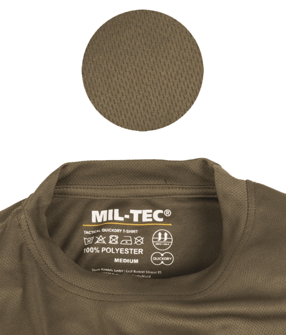 Mil-Tec Quick Dry T-Shirt, Sort