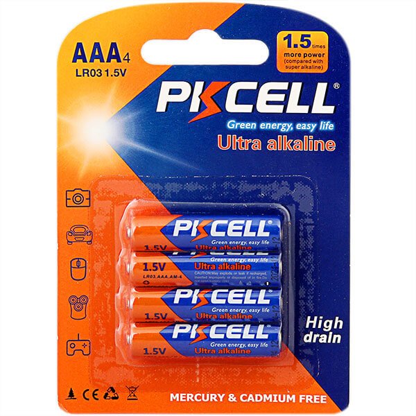 PK Cell Alkaline AAA Batterier, 4 stk
