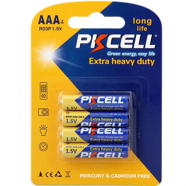 PK Cell Heavy Duty AAA Batterier, 4 stk