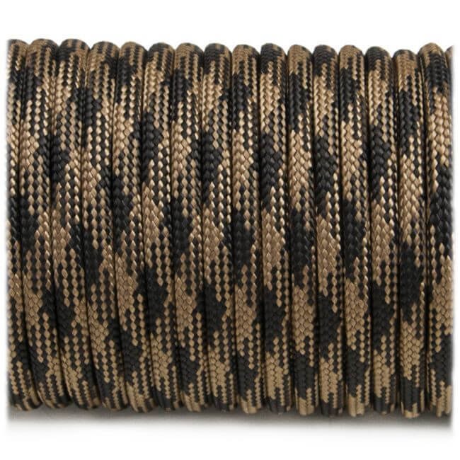 Paracord 550, Coyote Black, 10 meter